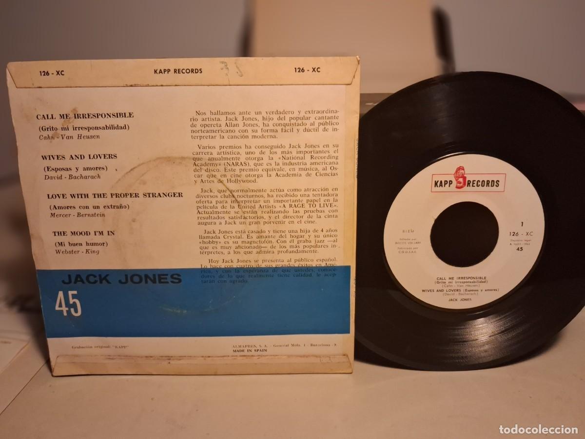 Discos de vinilo: EP JACK JONES : CALL ME IRRESPONSIBLE + 3 - Foto 2