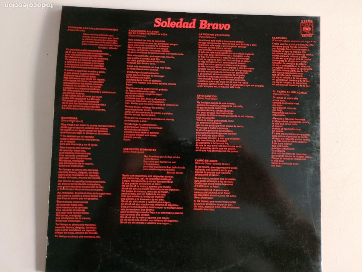 Discos de vinilo: Soledad Bravo &lrm;&ndash; Soledad Bravo ed espa&ntilde;ola 1976 - Foto 2