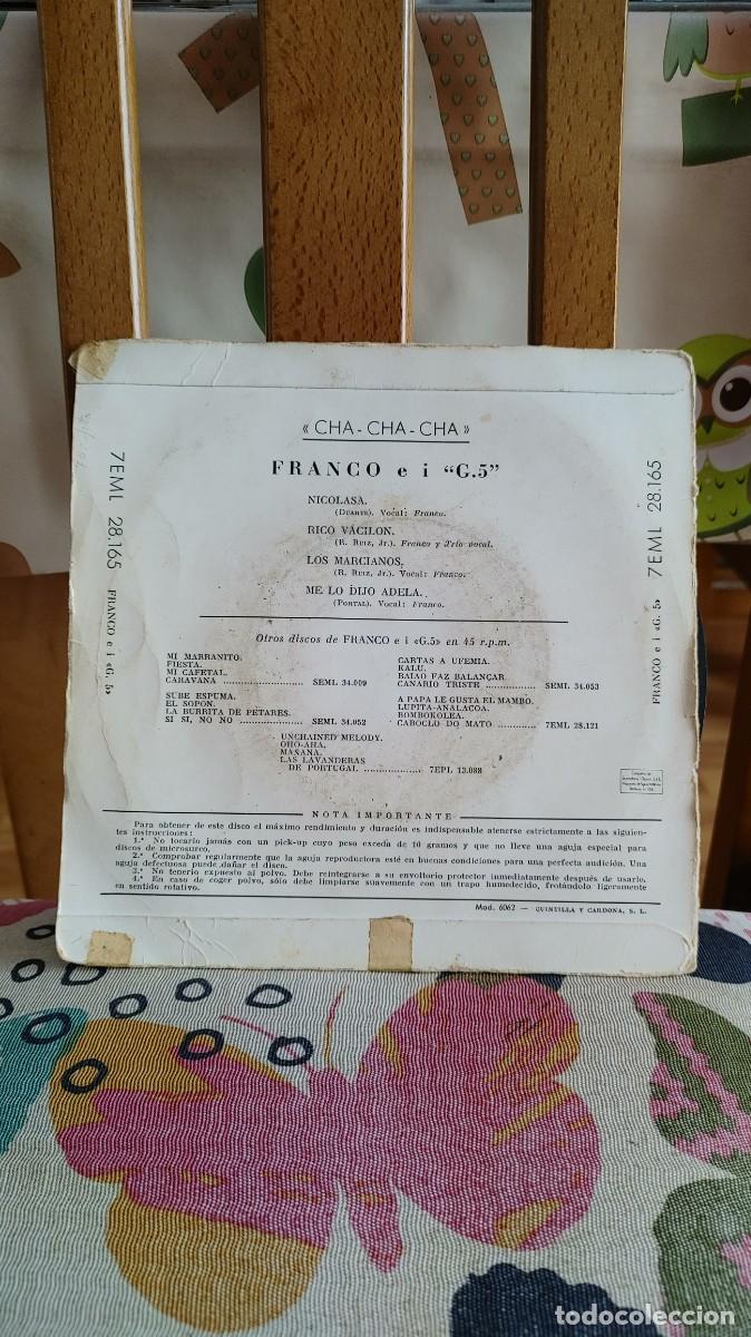 Discos de vinilo: FRANCO E I G.5-EP NICOLASA +3 - Foto 2