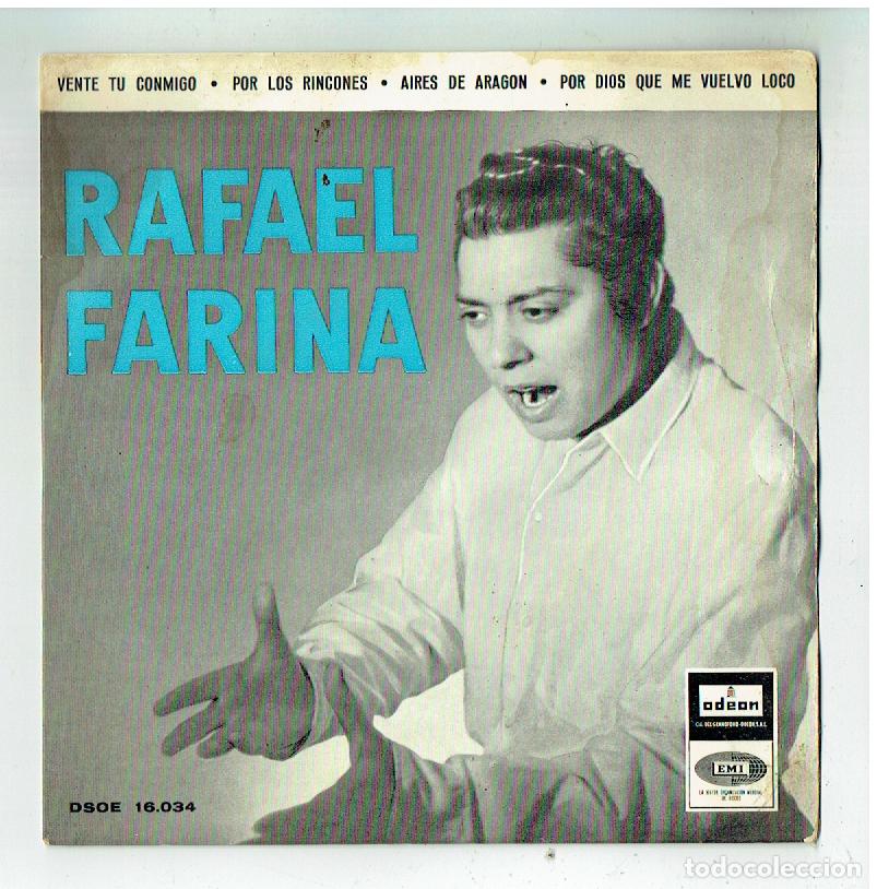 Discos de vinilo: RAFAEL FARINA. DISCO-SINGLE-VINILO. ODEON 16.034.(P/D58) - Foto 1