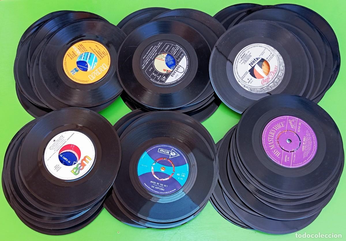 Discos de vinilo: Lote de 90 Singles sin car&aacute;tulas - Foto 1