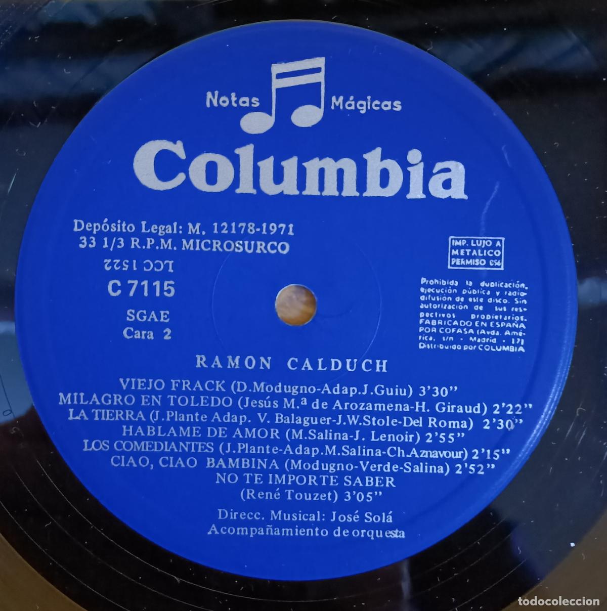 Discos de vinilo: Disco de vinilo de Ram&oacute;n Calduch - Foto 4