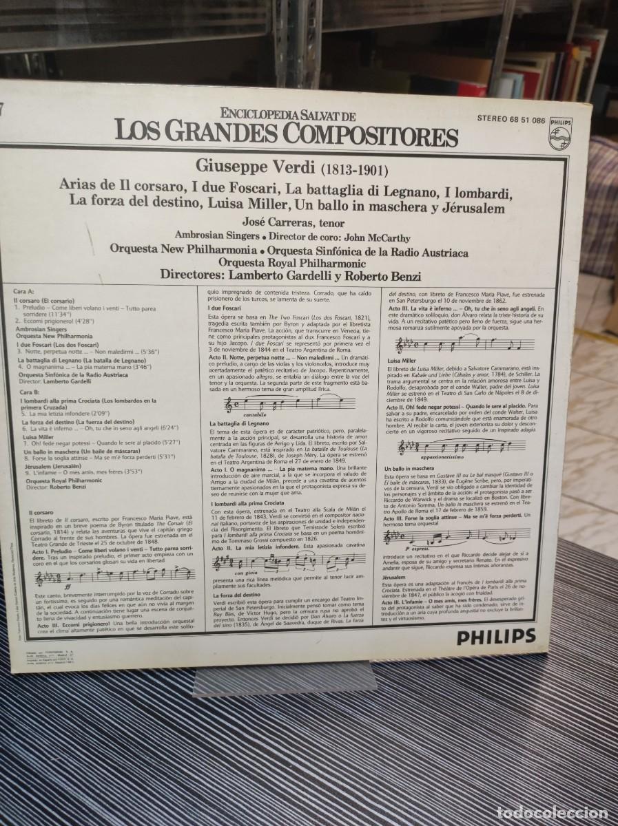 Discos de vinilo: Giuseppe Verdi // Jos&eacute; Carreras + Various &ndash; Arias De ... - Foto 2