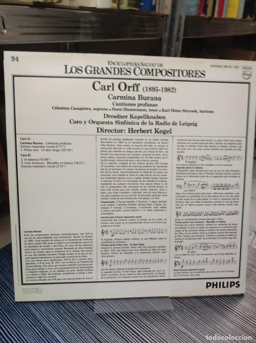 Discos de vinilo: CARL ORFF CARMINA BURANA - Foto 2
