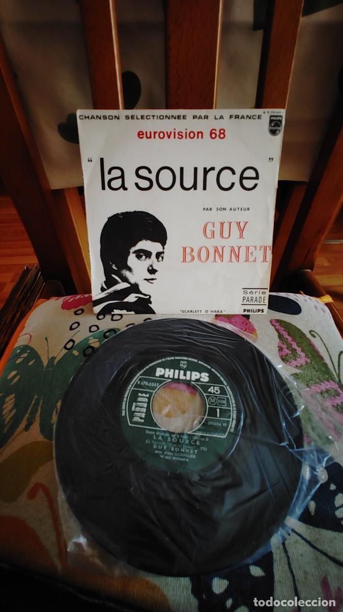 Discos de vinilo: GUY BONNET-SINGLE LA SOURCE-EUROVISION 68 - Foto 1