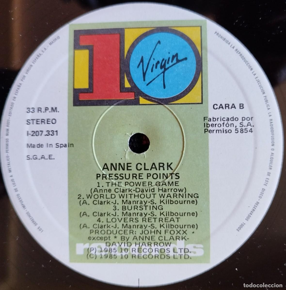 Discos de vinilo: ANNE CLARK ** Pressure Points ** VINILO LP 1985 - Foto 4