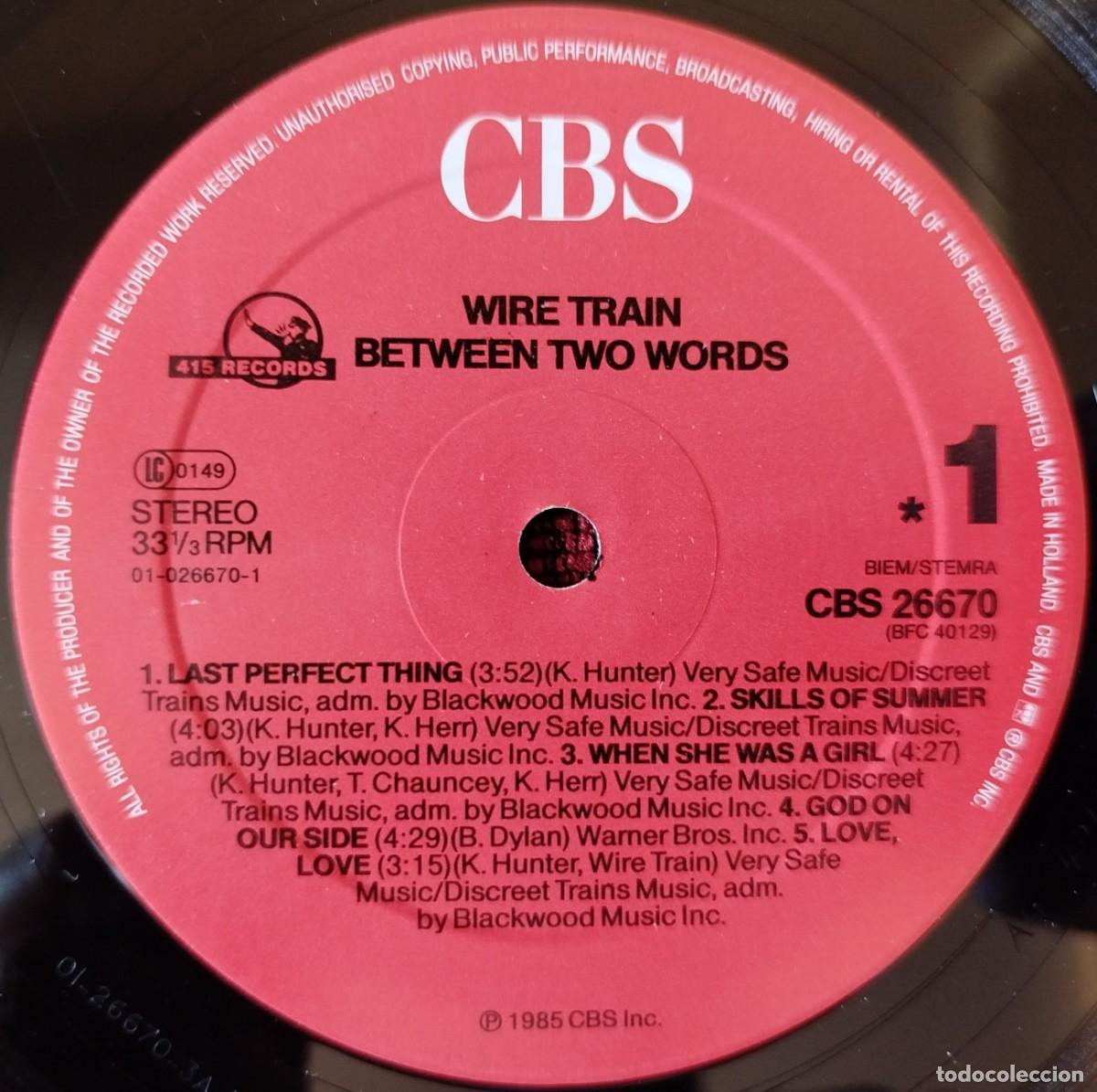 Discos de vinilo: WIRE TRAIN ** Between Two Words ** VINILO LP HOLANDA 1985 - Foto 5