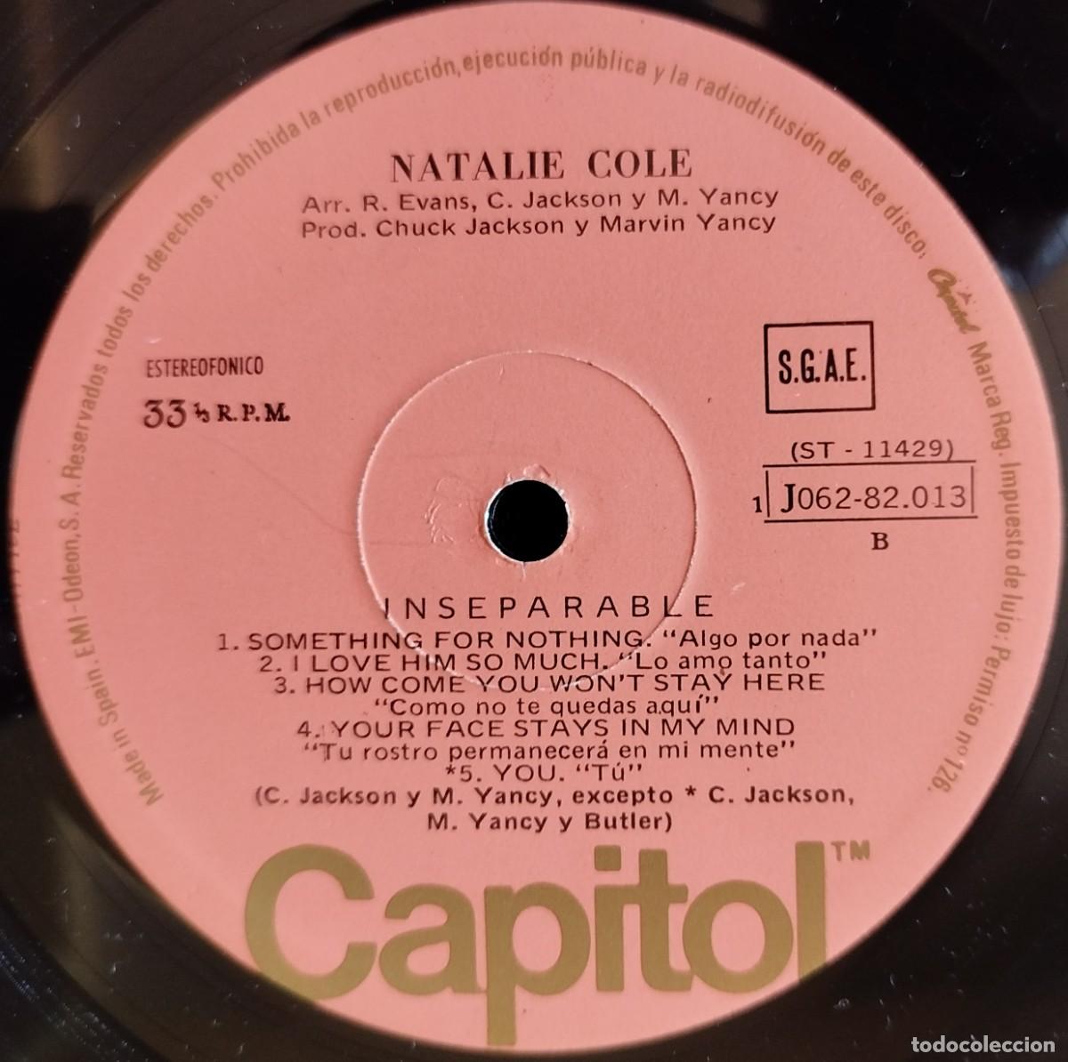 Discos de vinilo: NATALIE COLE ** Inseparable ** VINILO LP 1975 - Foto 4