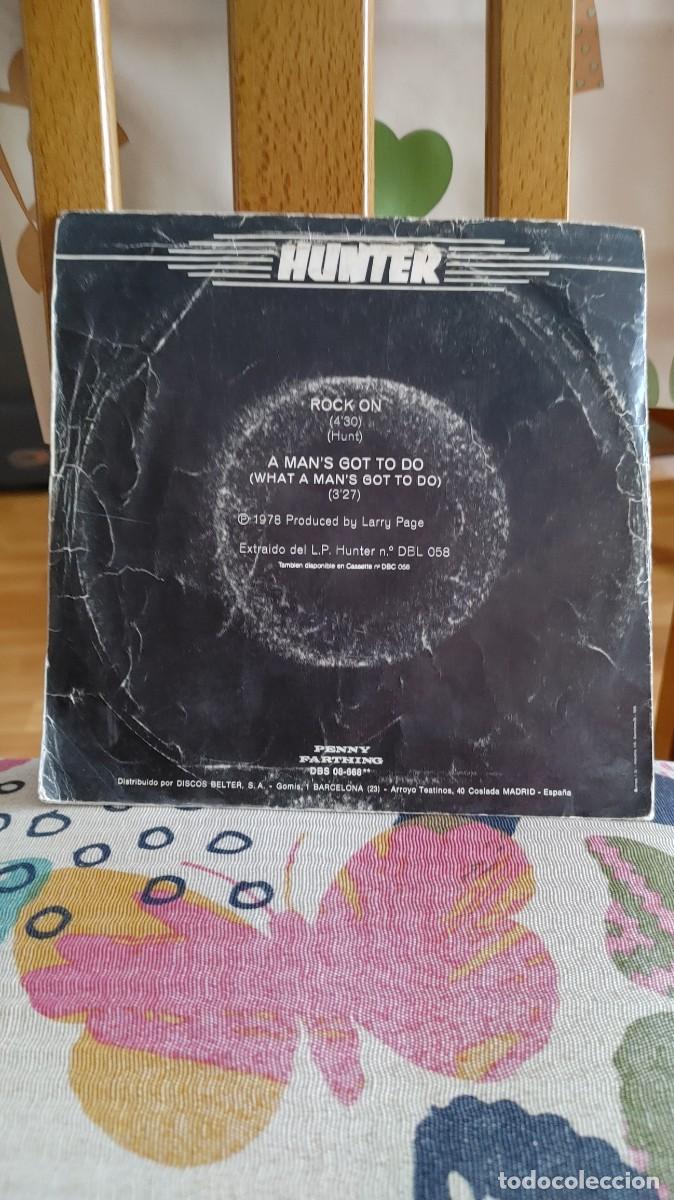 Discos de vinilo: HUNTER-SINGLE ROCK ON - Foto 2