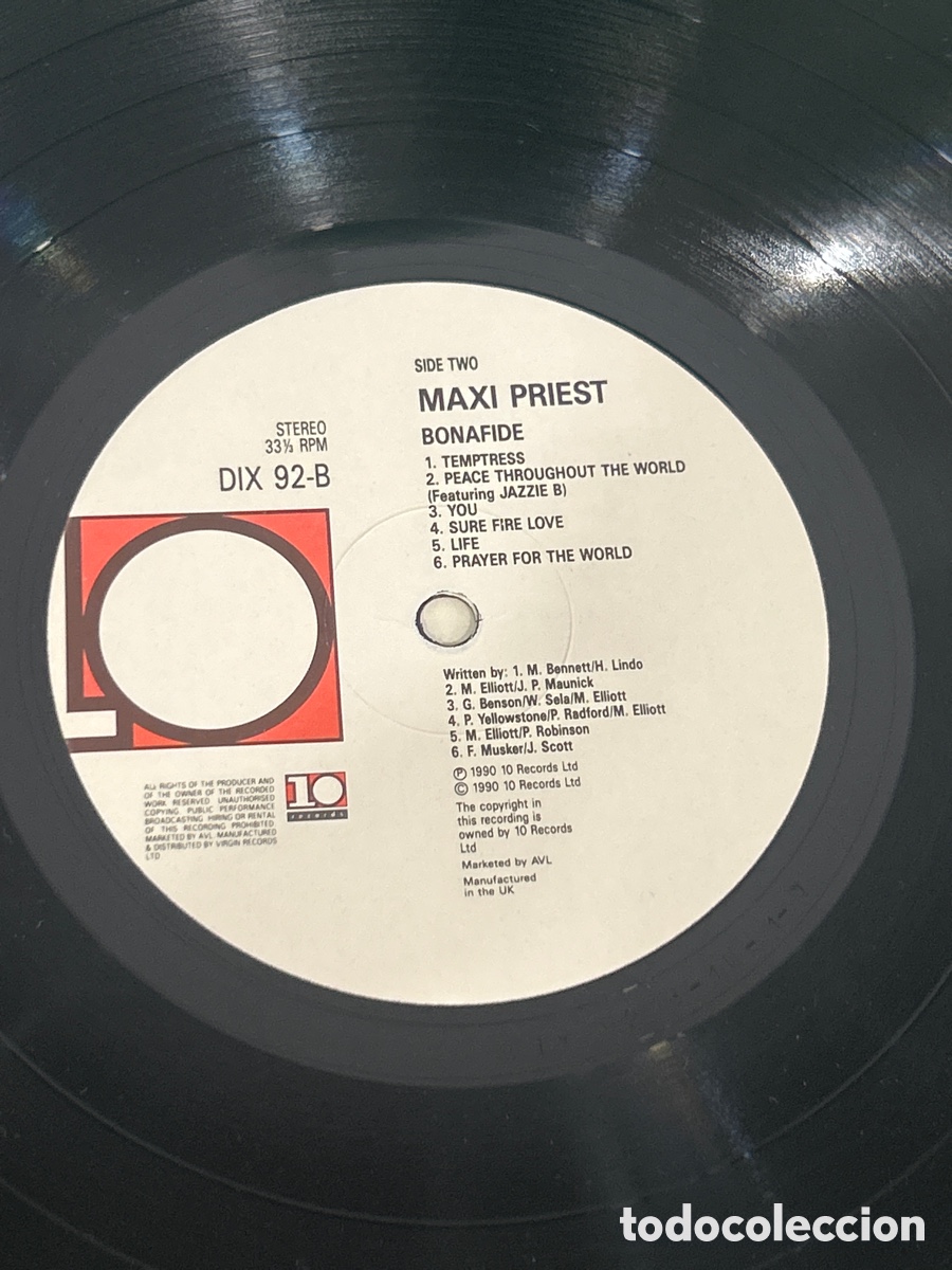 Discos de vinilo: BONAFIDE ( MAXI - PRIEST ) LP 1990 - Foto 3