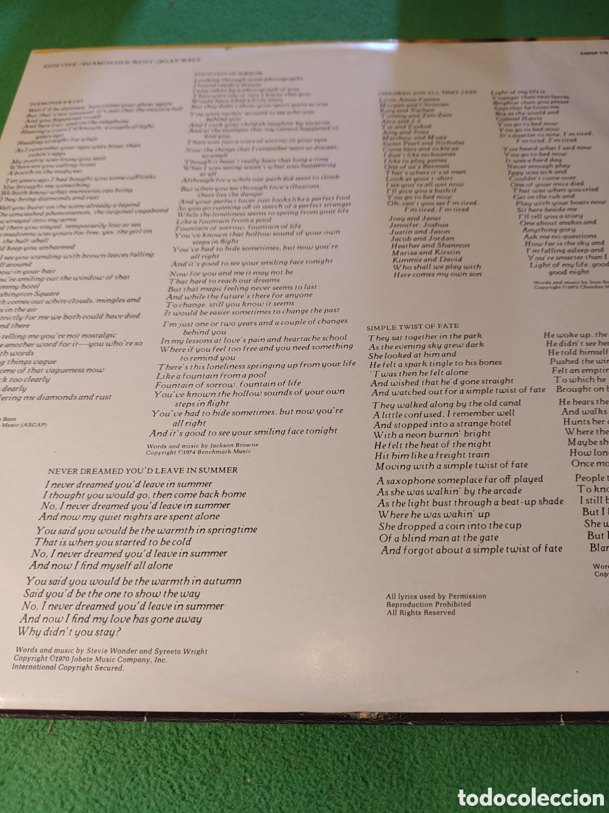 Discos de vinilo: Joan Baez - Diamonds & Rust - Foto 2