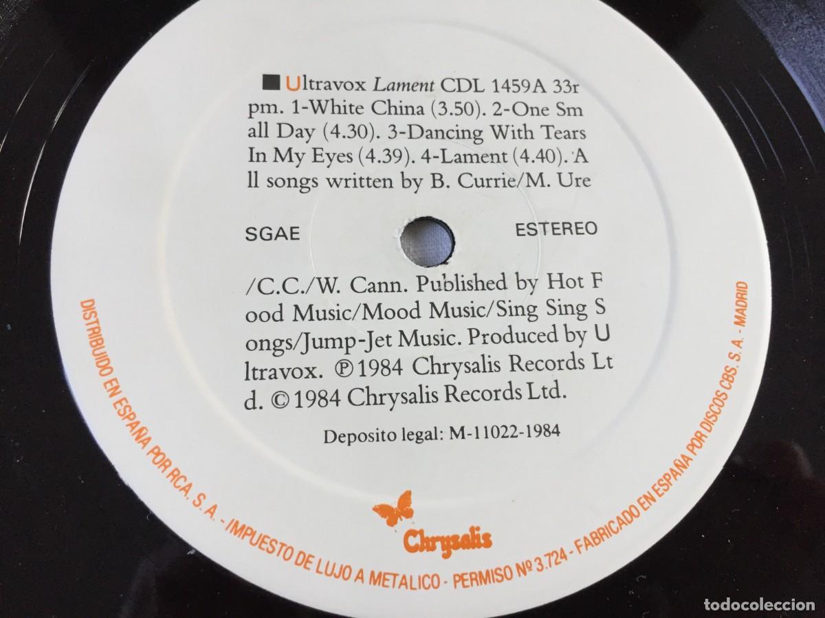 Discos de vinilo: ULTRAVOX (LP) LAMENT A&Ntilde;O &ndash; 1984 - Foto 8