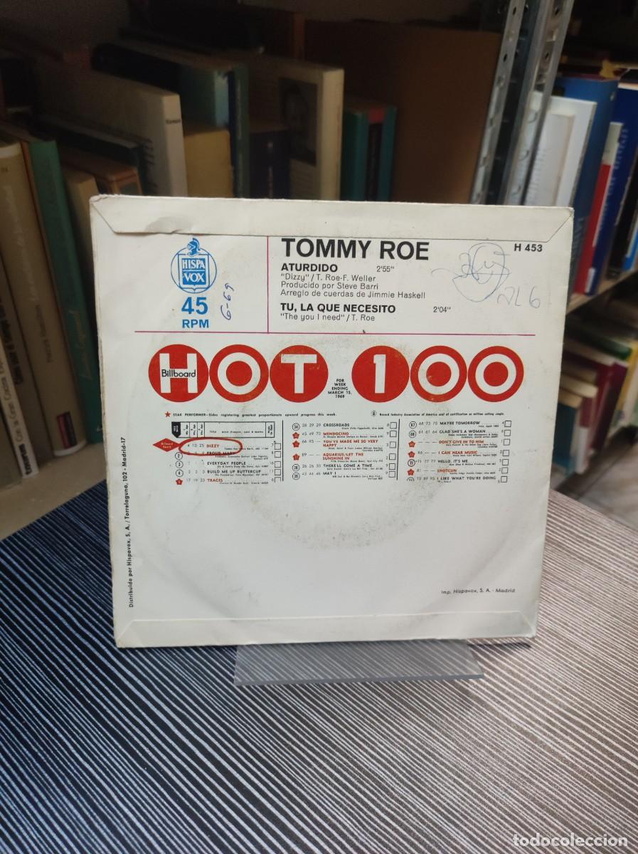 Discos de vinilo: Tommy Roe &ndash; Dizzy / Tu, La Que Necesito - Foto 2