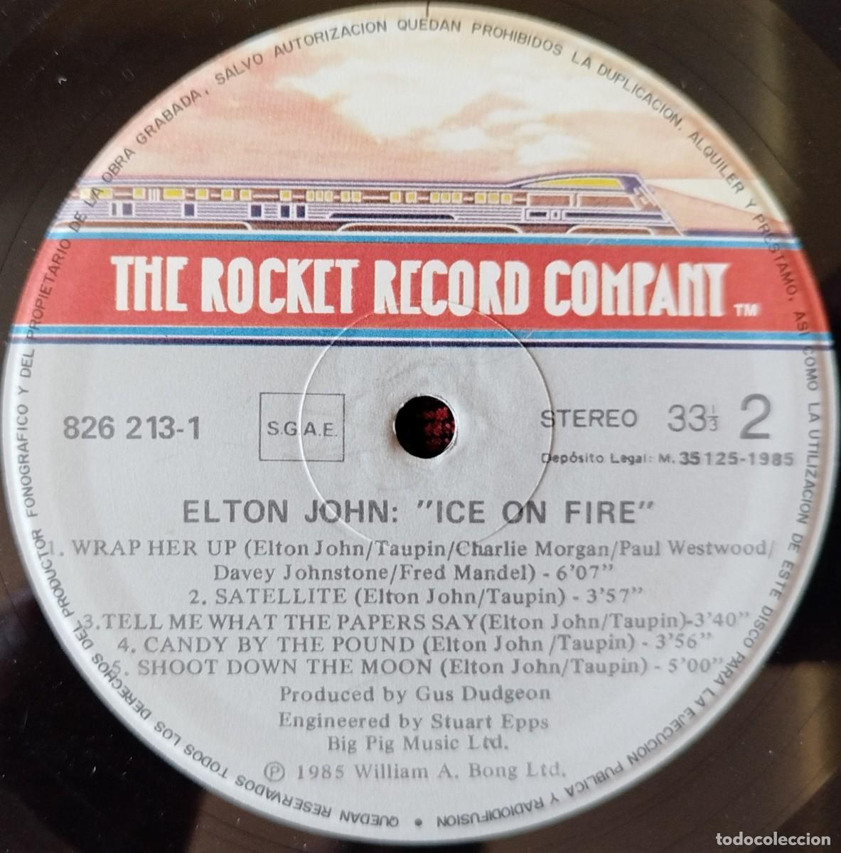 Discos de vinilo: ELTON JOHN ** Ice On Fire ** VINILO LP ORIGINAL 1985 - Foto 4