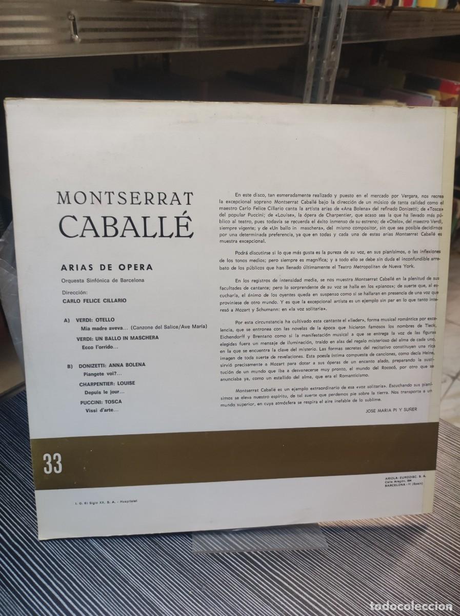 Discos de vinilo: Montserrat Caball&eacute; &ndash; Arias De Opera - Foto 2
