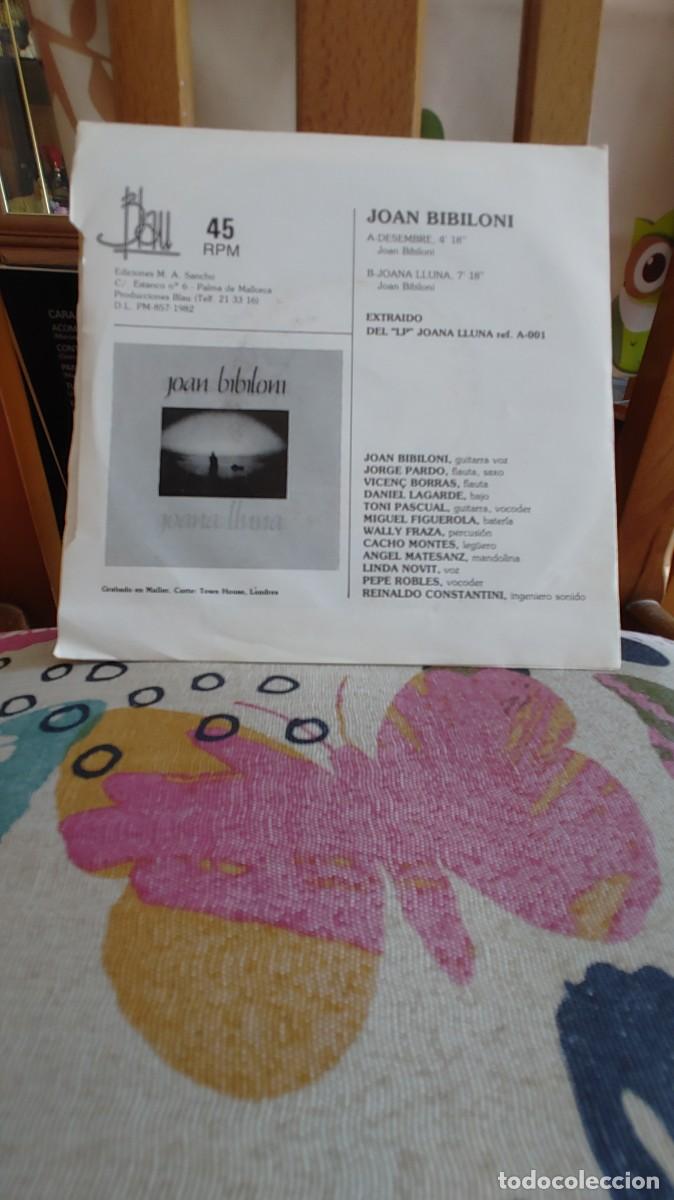 Discos de vinilo: JOAN BIBILONI-SINGLE DESEMBRE - Foto 2