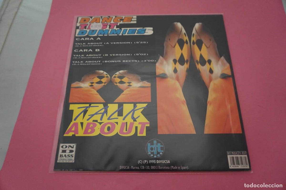 Discos de vinilo: MAXI SINGLE - DANCE TEST DUMMIES - TALK ABOUT - EL DISCO ESTA COMO NUEVO - Foto 3