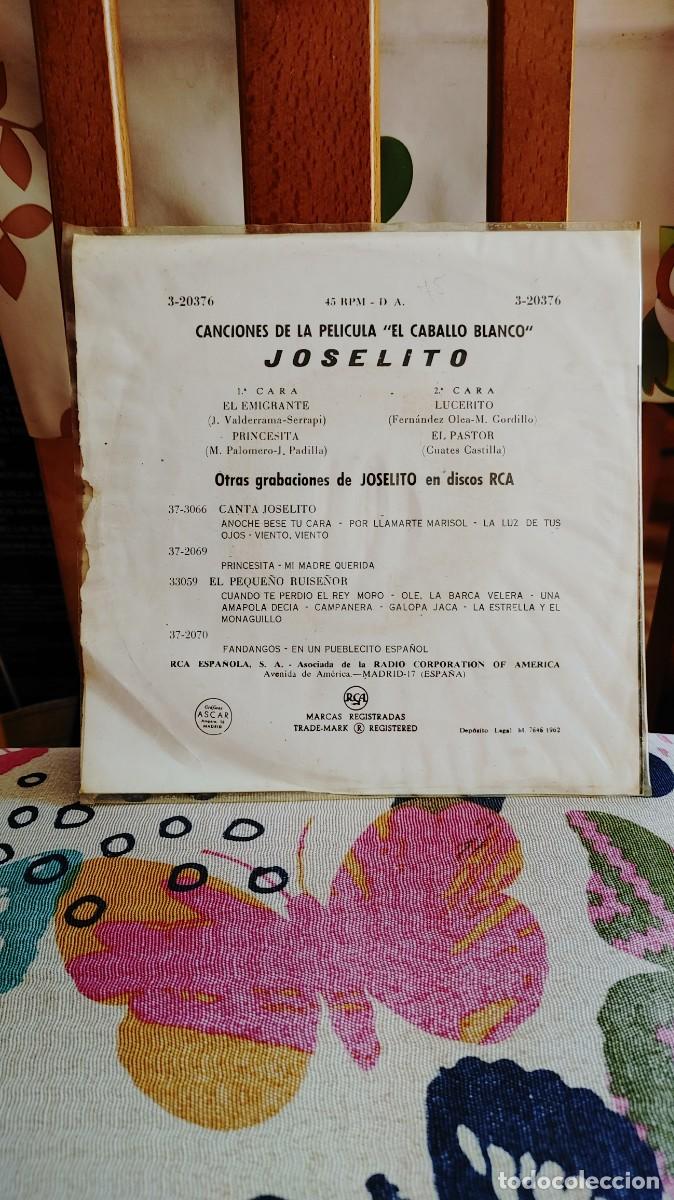 Discos de vinilo: JOSELITO-EP EL CABALLO BLANCO - Foto 2