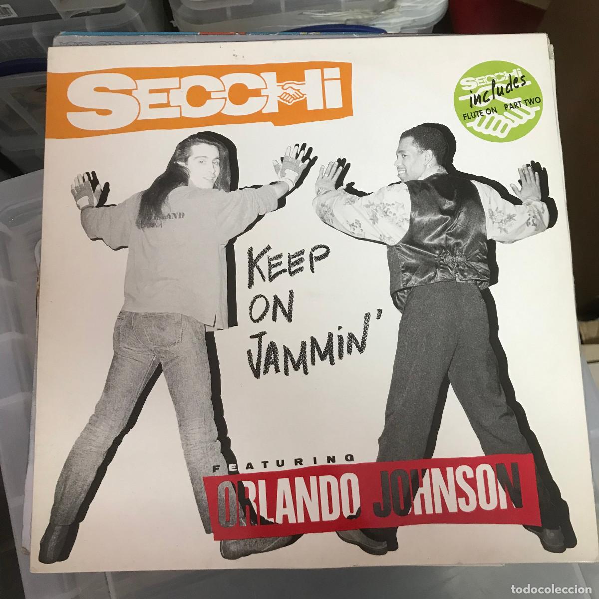Discos de vinilo: SECCHI FEATURING ORLANDO JOHNSON - KEEP ON JAMMIN - 12&rdquo; MAXISINGLE BOY 1991 - Foto 1