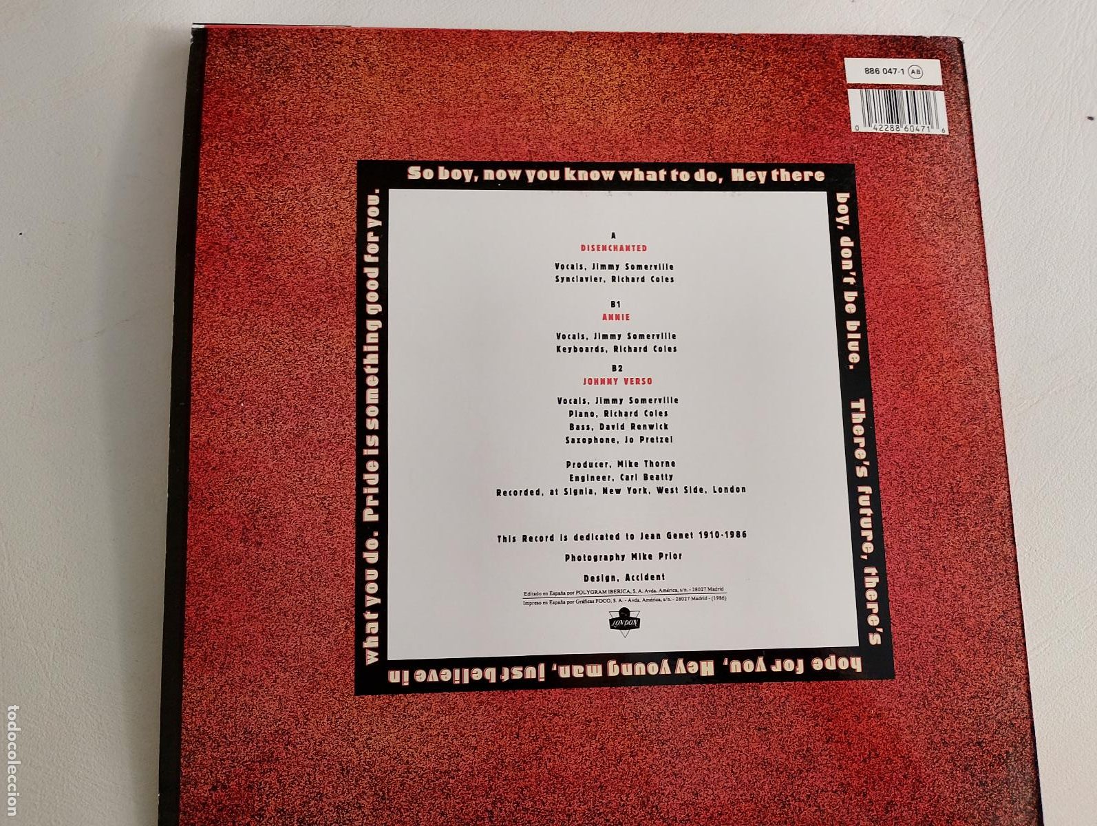Discos de vinilo: Communards &ndash; Disenchanted (Dance) 1986 ed espa&ntilde;ola - Foto 3