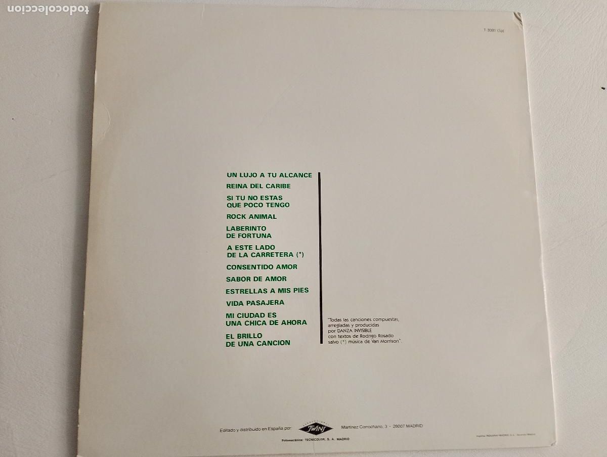 Discos de vinilo: Danza Invisible &lrm;&ndash; A Tu Alcance 1988 - Foto 2