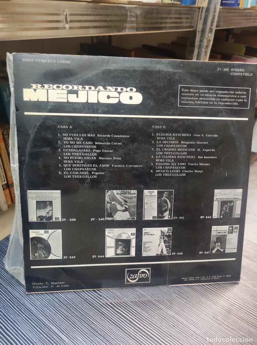 Discos de vinilo: Recordando Mejico Ranchera, Mariachi - Foto 2