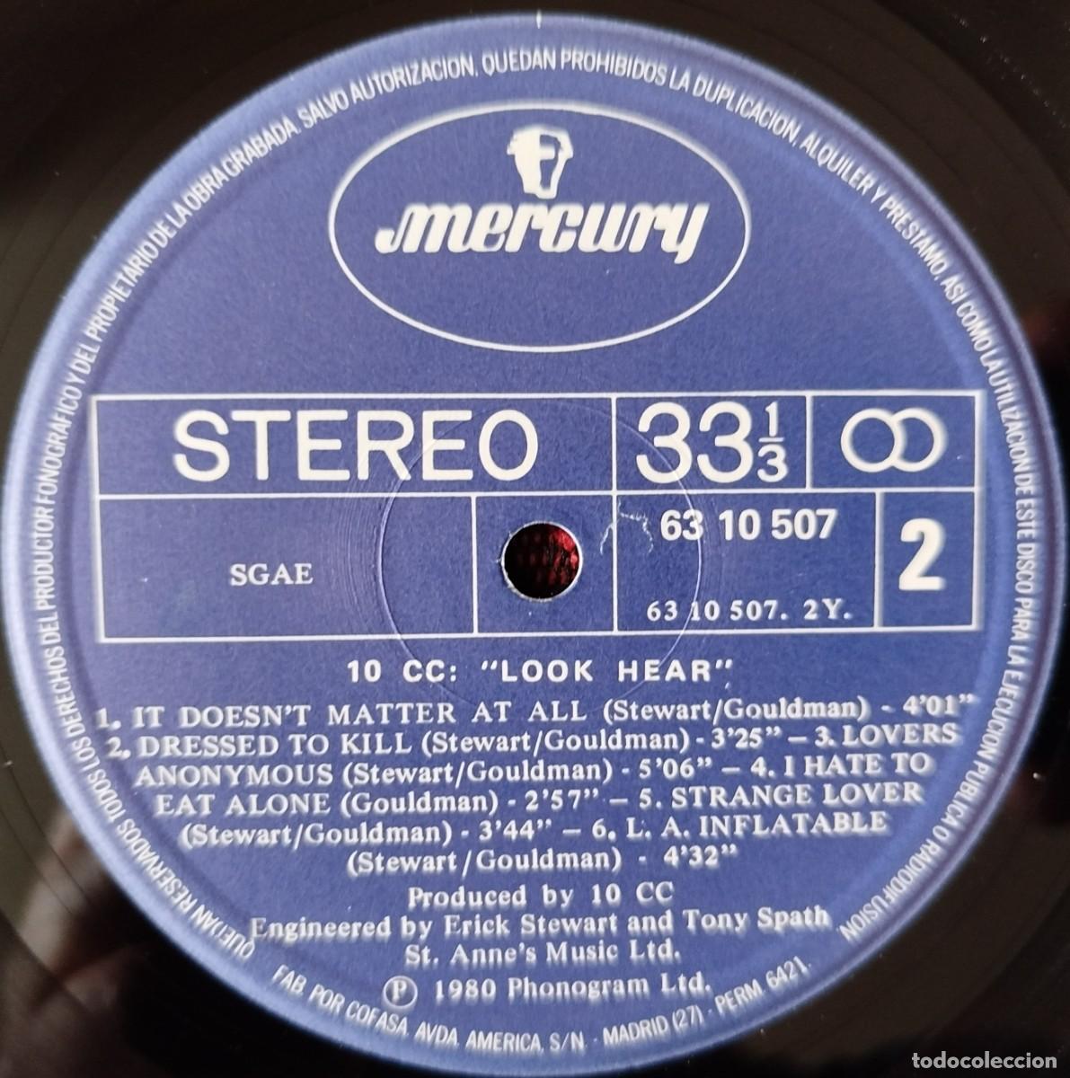 Discos de vinilo: 10CC ** Look Hear? ** VINILO LP 1980 10 CC - Foto 4