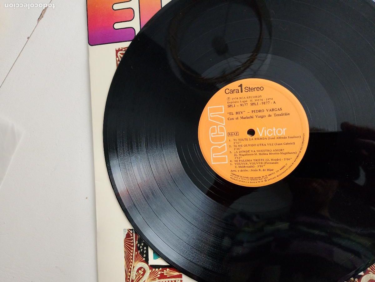 Discos de vinilo: Pedro Vargas &ndash; El Rey, 1975,Ranchera - Foto 4