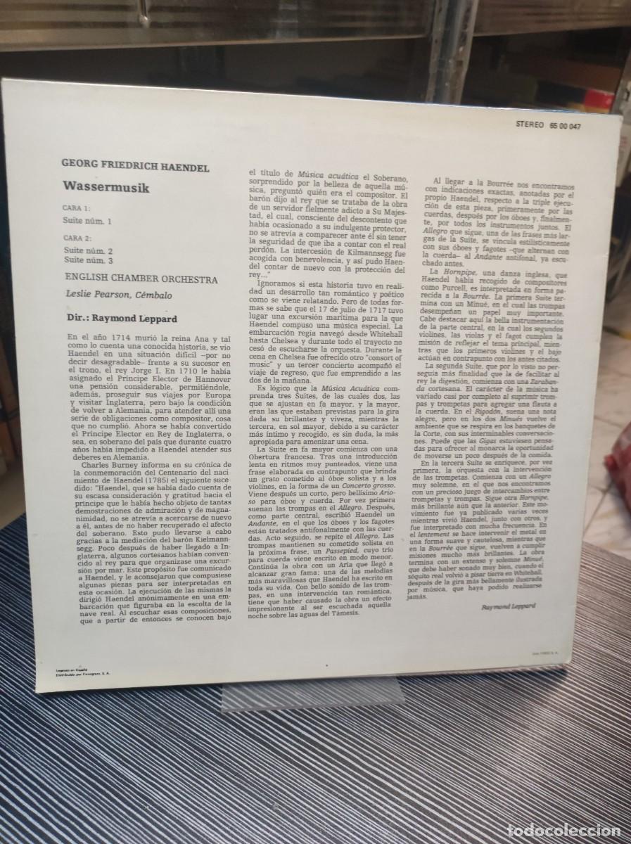 Discos de vinilo: HAENDEL WASSERMUSIK RAYMOND LEPPARD - Foto 2