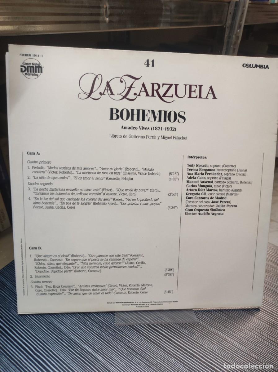 Discos de vinilo: BOHEMIOS LA ZARZUELA - Foto 2
