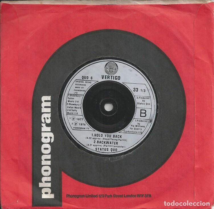 Discos de vinilo: STATUS QUO &middot;&middot;&middot; Rock N Roll / Hold You Back / Backwater - (Single) - Foto 2