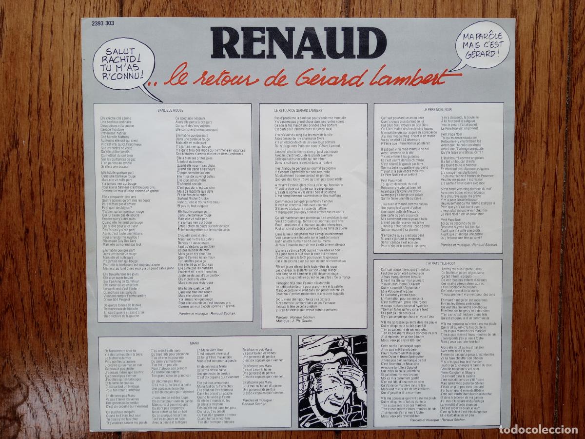 Discos de vinilo: Renaud - le retour de Gerard Lambert - Foto 4