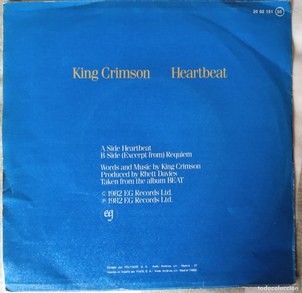 Discos de vinilo: KING CRIMSON - HEARTBEAT - 1982 - Foto 2