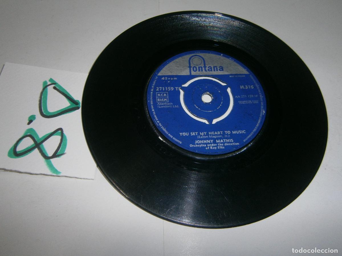 Discos de vinilo: ANTIGUO SINGLES VINILO - JOHNNY MATHIS - Foto 2
