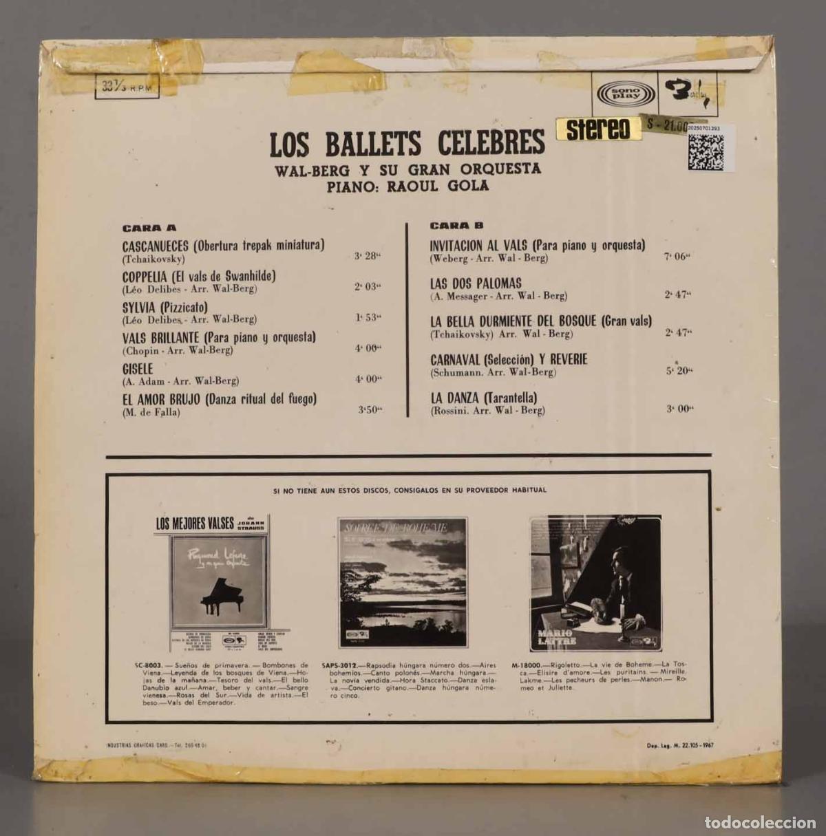 Discos de vinilo: LP. LOS BALLETS CELEBRES WAL-BERG - Foto 2
