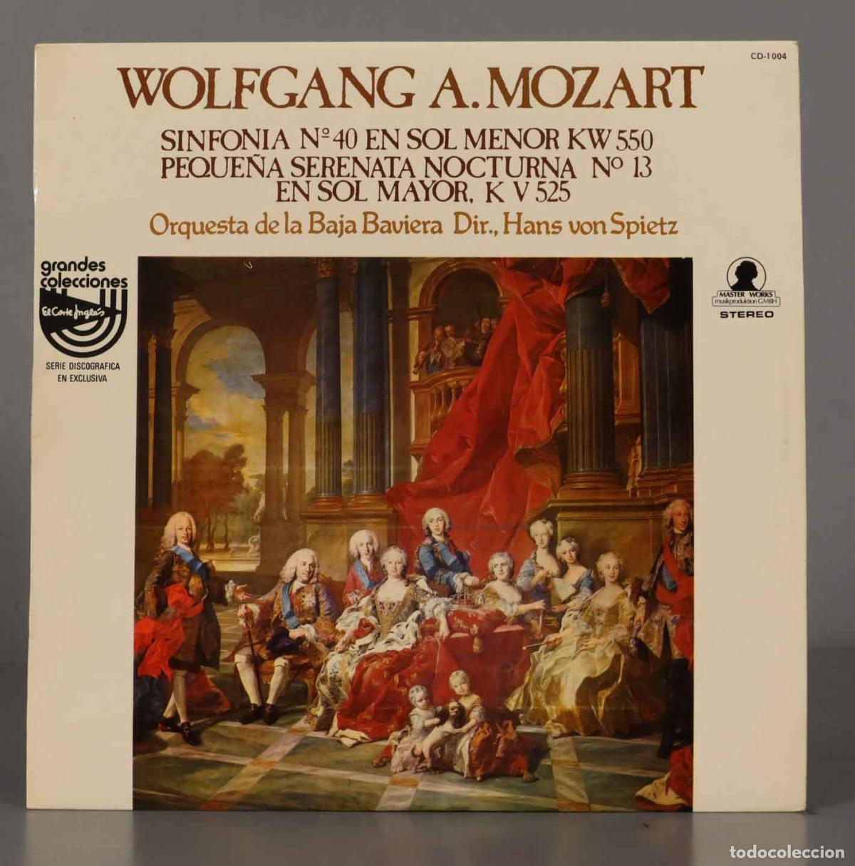 Vinyl records: LP. Spietz &ndash; Sinfon&iacute;a N&ordm;. 40 En Sol Menor KW 550 - KV 525. MOZART