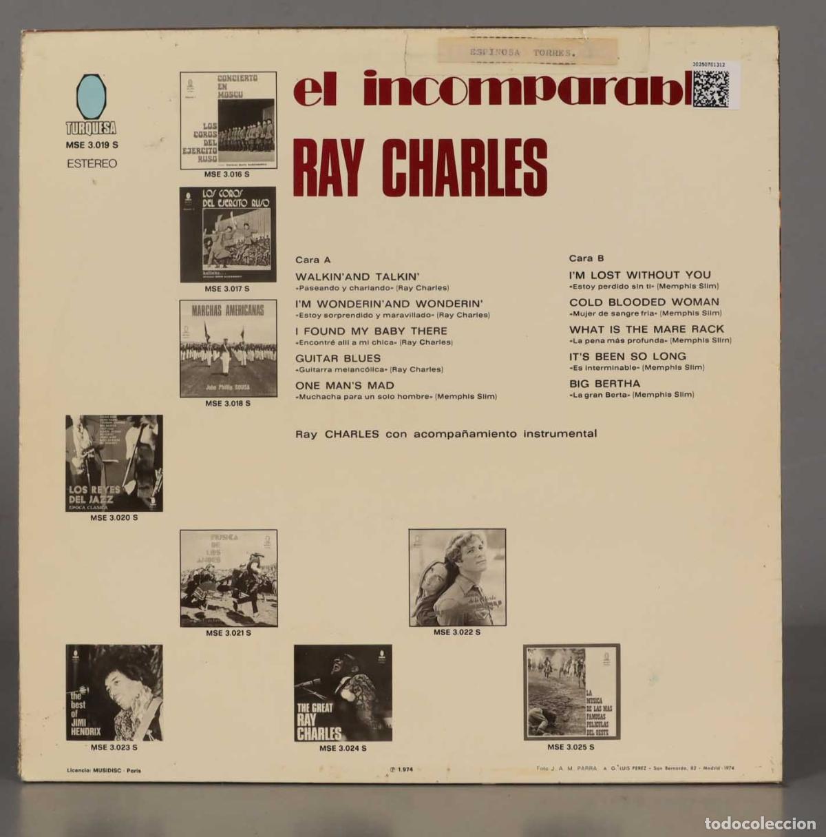 Discos de vinilo: LP. Ray Charles &ndash; El Incomparable Ray Charles - Foto 2