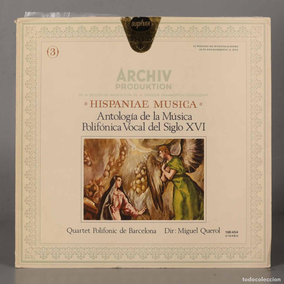 Discos de vinilo: LP. Querol, Quartet Polifonic De Barcelona &ndash; Hispaniae Musica - Antolog&iacute;a De La M&uacute;sica Polif&oacute;nica Vo