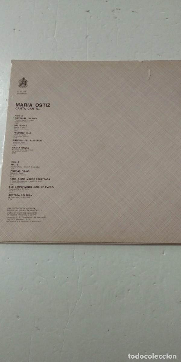 Discos de vinilo: Mar&iacute;a Ostiz Canta, canta - Foto 2
