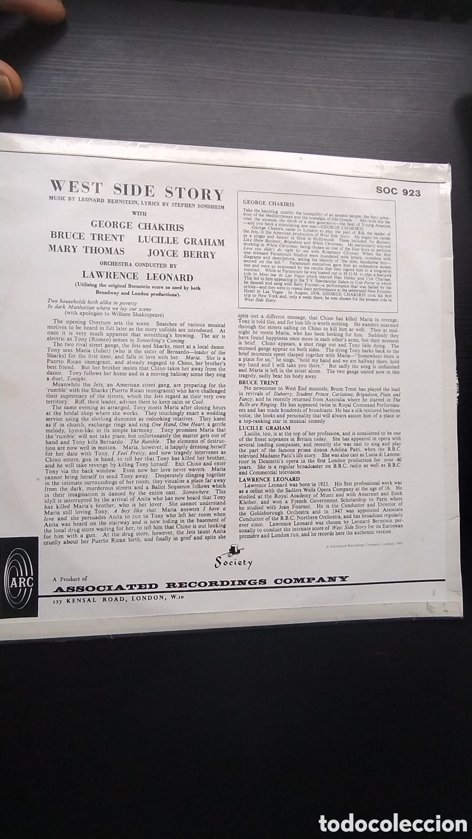 Discos de vinilo: West side story with George chakiris LP - Foto 2