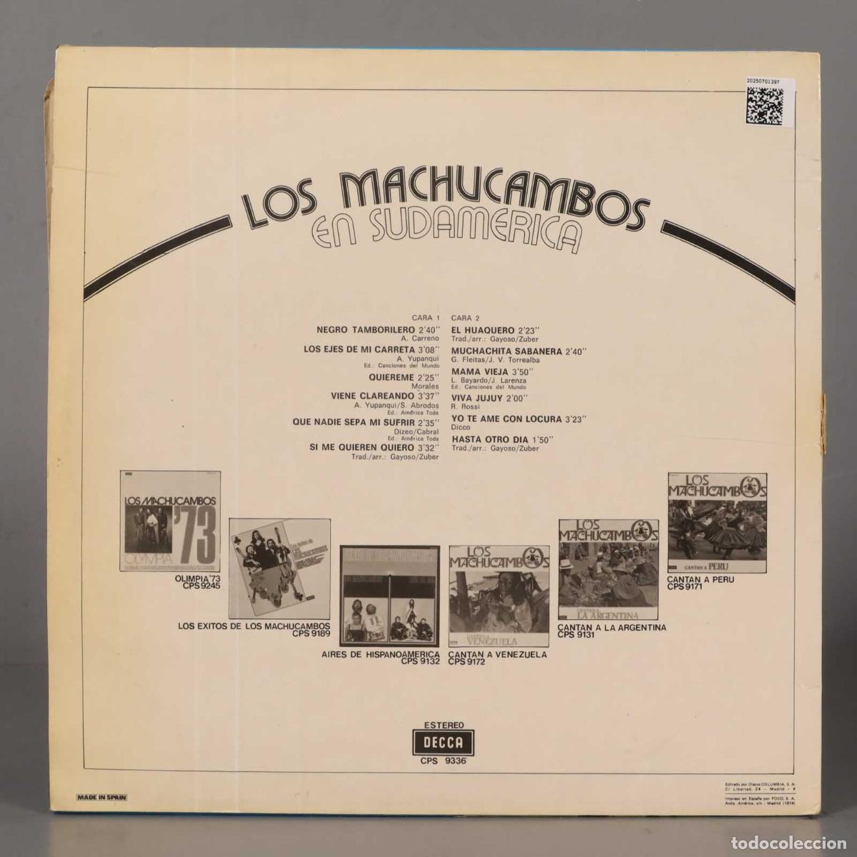 Discos de vinilo: LP. Los Machucambos &ndash; En Sudamerica - Foto 2