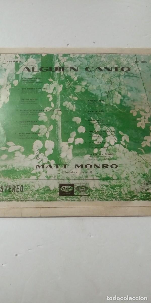 Discos de vinilo: Matt Monro Alguien cant&oacute; - Foto 2