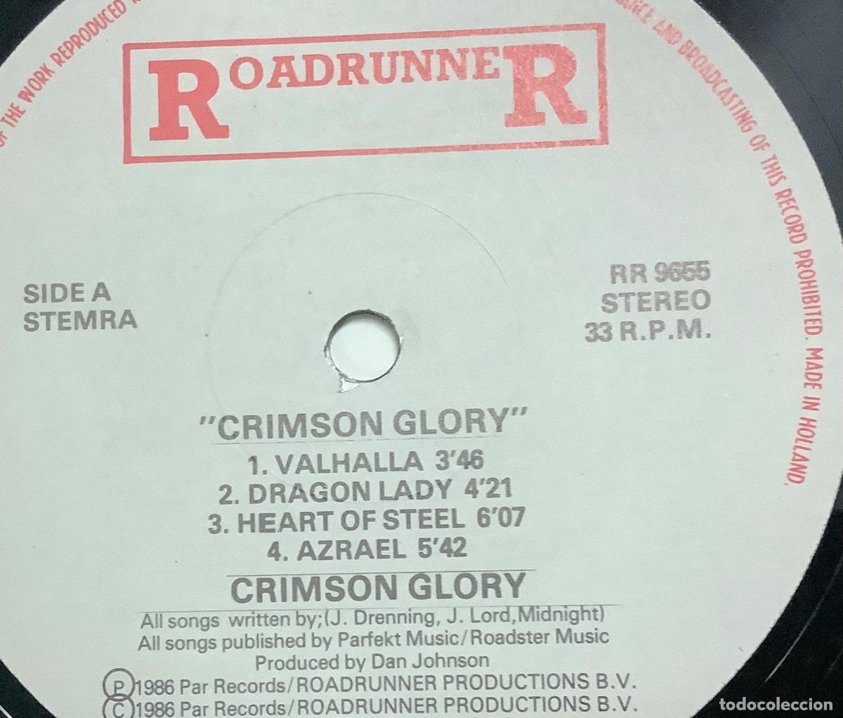 Discos de vinilo: LP CRIMSOM GLORY, CRIMSOM GLORY - Foto 4
