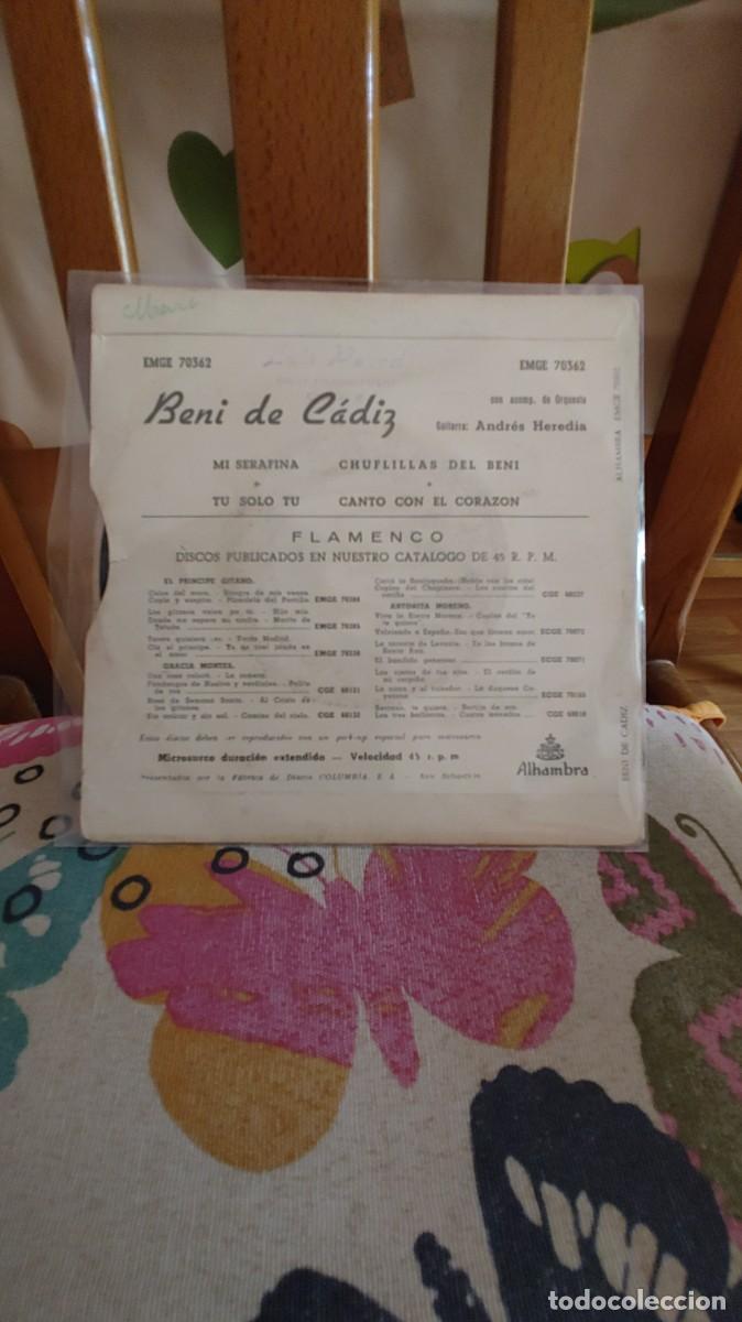 Discos de vinilo: BENI DE CADIZ-EP MI SERAFINA +3 - Foto 2