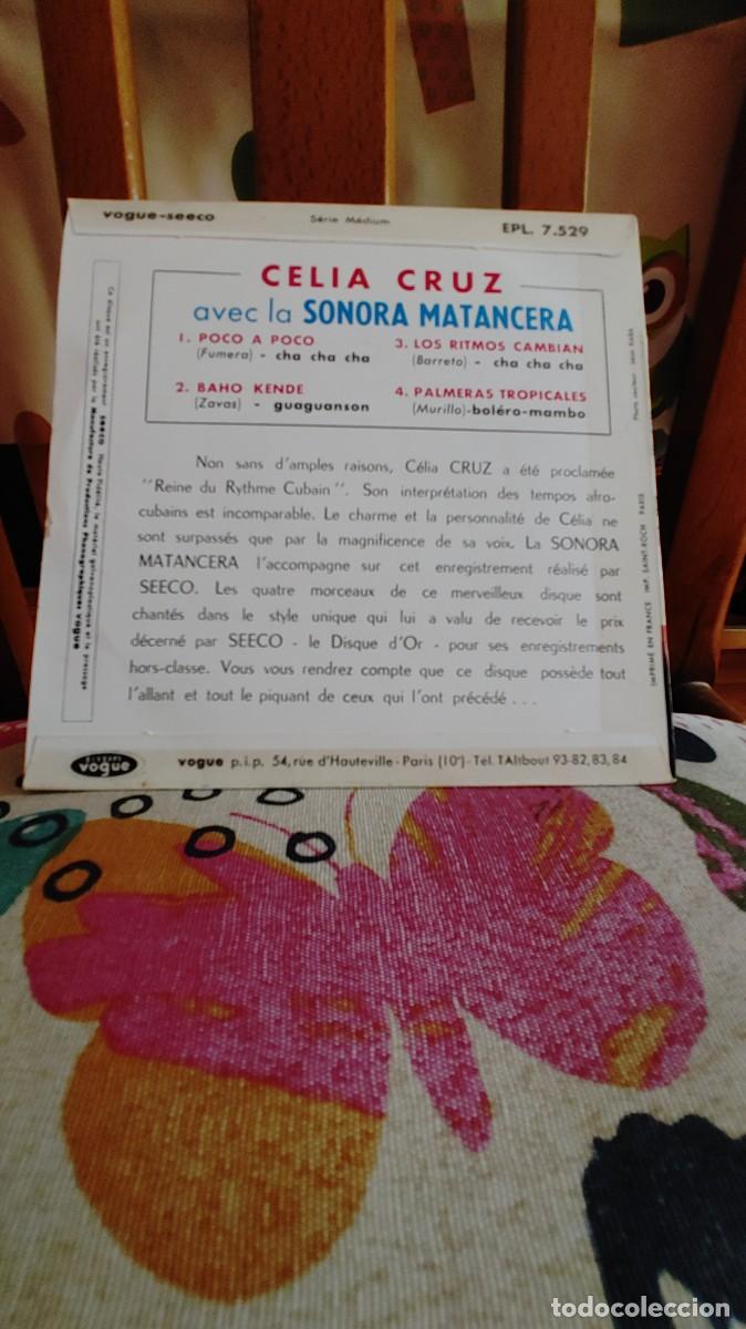 Discos de vinilo: CELIA CRUZ Y SONORA MATANCERA-EP POCO A POCO +3-FRANCES - Foto 2