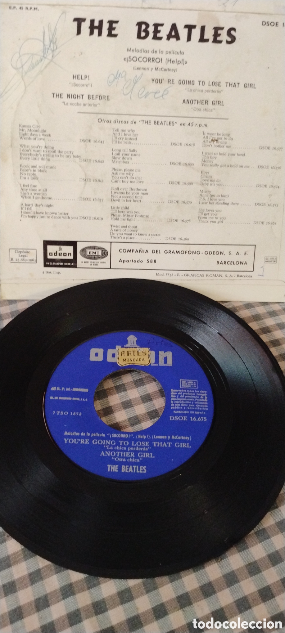 Discos de vinilo: THE BEATLESSS-HELP, SOCORRO0-EP-ODEON//SPAIN-IB - Foto 2