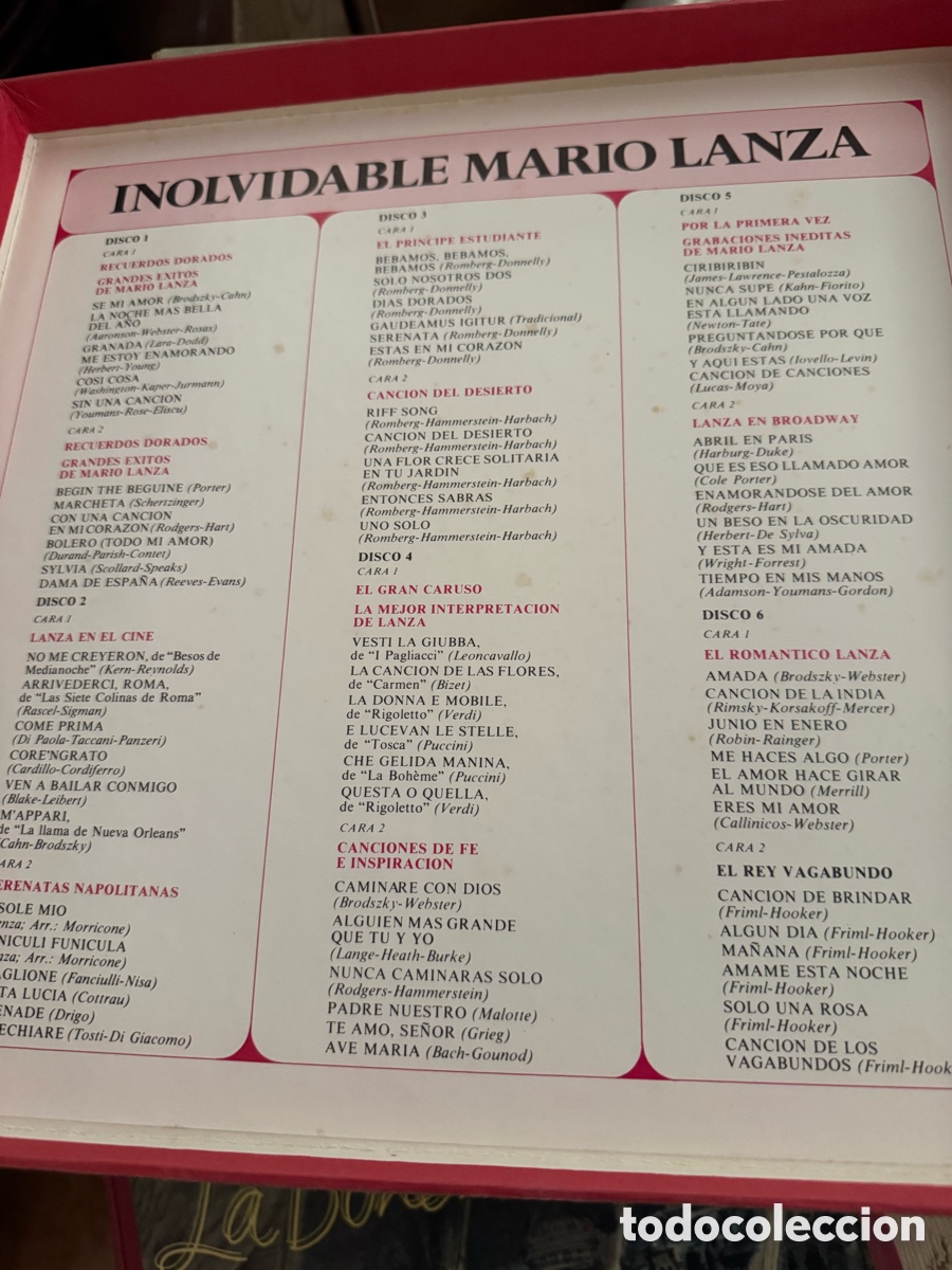 Discos de vinilo: &Aacute;lbum Inolvidable Mario Lanza - Foto 2