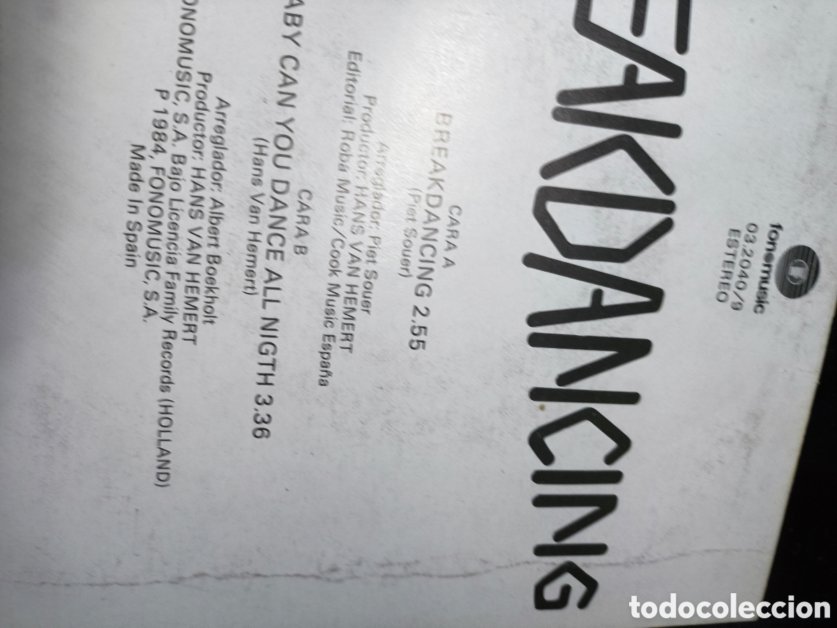 Discos de vinilo: Breakdancing.B.n.30 single - Foto 2