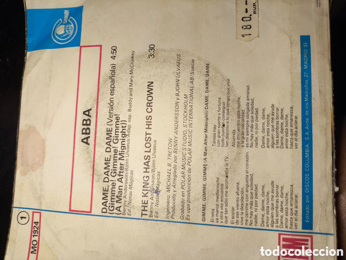 Discos de vinilo: ABBA.damedamedame,A n 374 - Foto 2