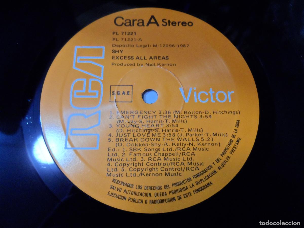 Discos de vinilo: SHY - EXCESS ALL AREAS (SPAIN 1987) - Foto 3